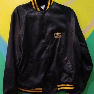 Vintage Black Lightweight Jacket "American Buildings"  SIZE XL